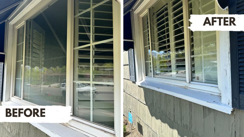 Before and after residential window cleaning in Salt Lake City